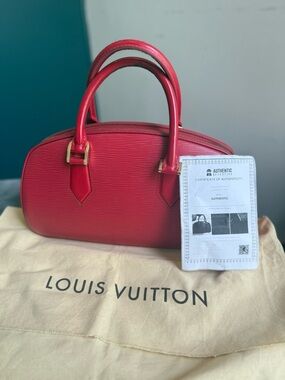Louis Vuitton w COA Jasmin Red Epi Leather Satchel
